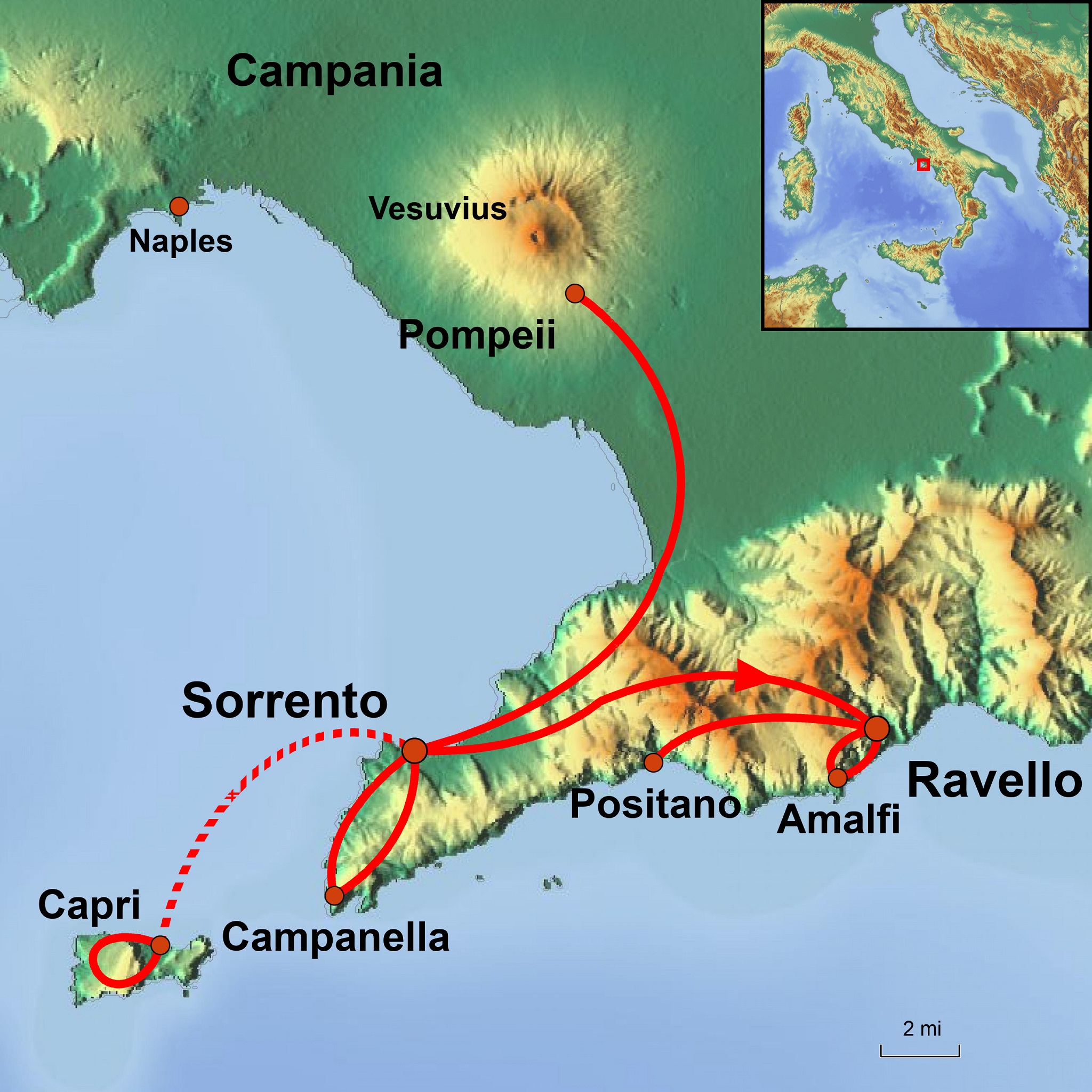 on Capri and the Amalfi Coast