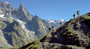 Hikers in Mont Blanc